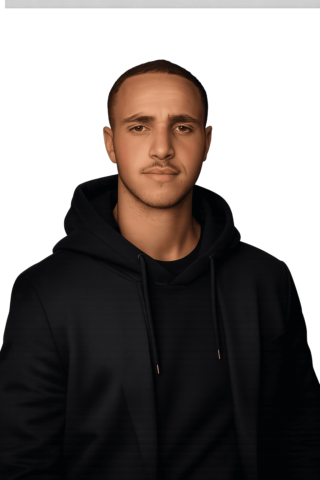 Bilal wearing a black hoodie